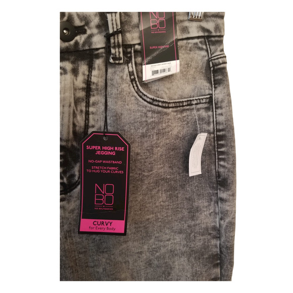 No Boundaries Super High Rise Gray Women’s Jeggings Size 11 30W inseam 26.5L - Picture 3 of 8